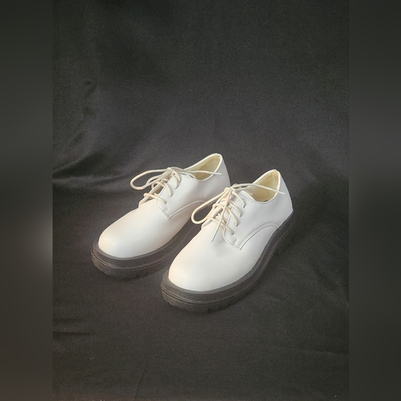 Women's White Chunky Oxfords Size 7.5 - Picture 5 of 16